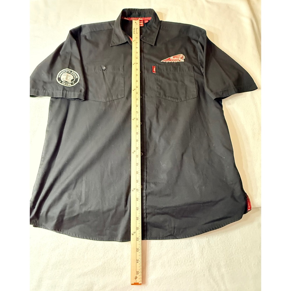 Indian Motorcycle Work Shirt Mens Size XL Black  Embroidered Logo Button Up - Picture 6 of 15